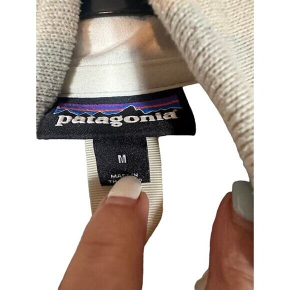 Patagonia White Mock Neck Better Sweater Full Zip Fleece Jacket Women Sz M - Picture 9 of 11